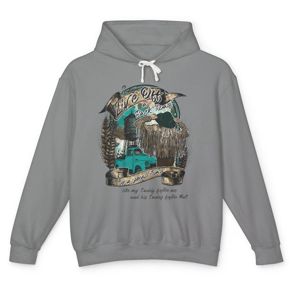 Retro Country Girl Truck Live Off A Back Road Western Town Unisex Lightweight Hoodie