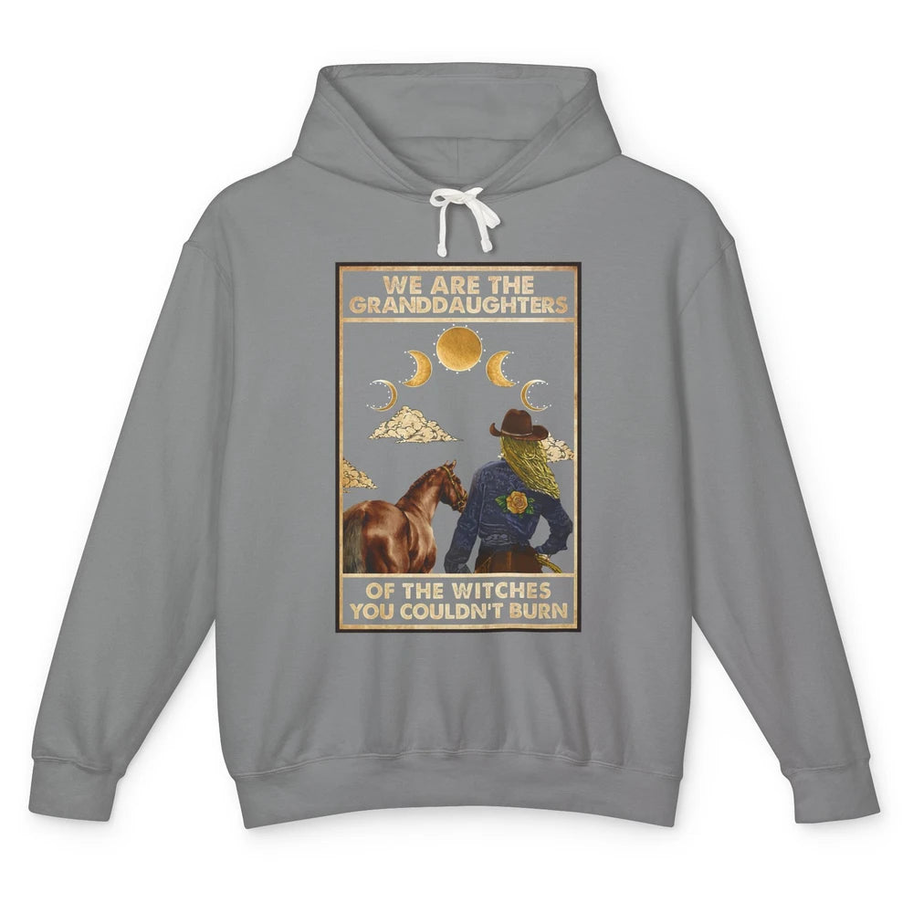 We're The Granddaughters Of Witches Western Cowgirl Horse Unisex Lightweight Hoodie