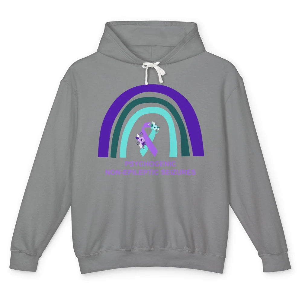 Psychogenic Non-epileptic Seizures PNES Purple Teal Rainbow Unisex Lightweight Hoodie