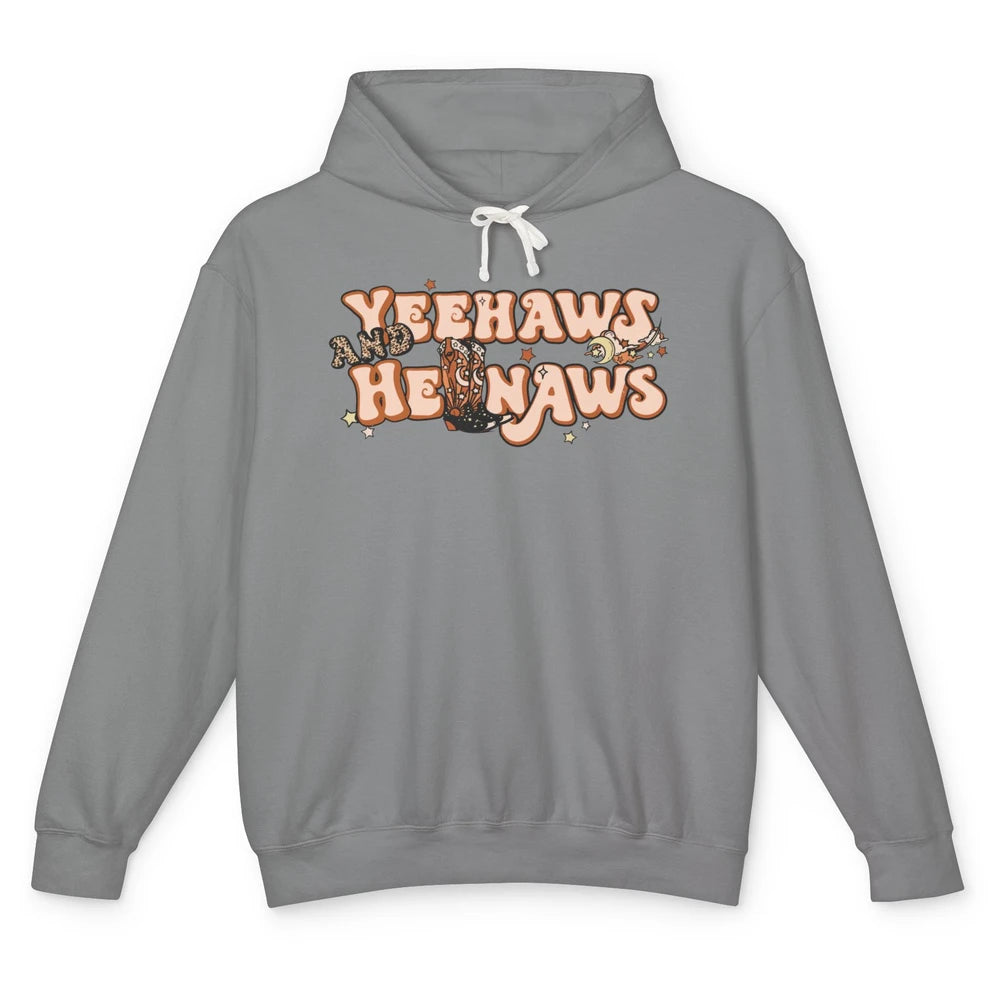 Boho Cowboy Boots Yeehaws And Hellnaws Western Country Girl Unisex Lightweight Hoodie