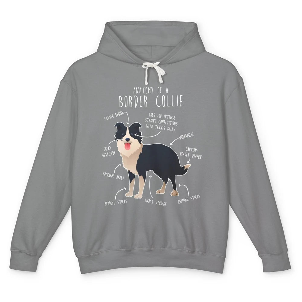 Funny Anatomy Of Border Collie Dog Anatomy Dog Mom Gift Unisex Lightweight Hoodie