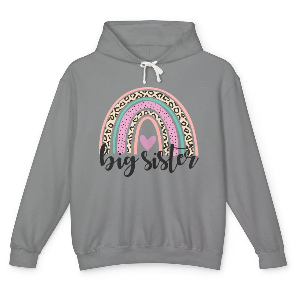 Cute Big Sister Rainbow Heart Big Sister Little Sister Gift Unisex Lightweight Hoodie