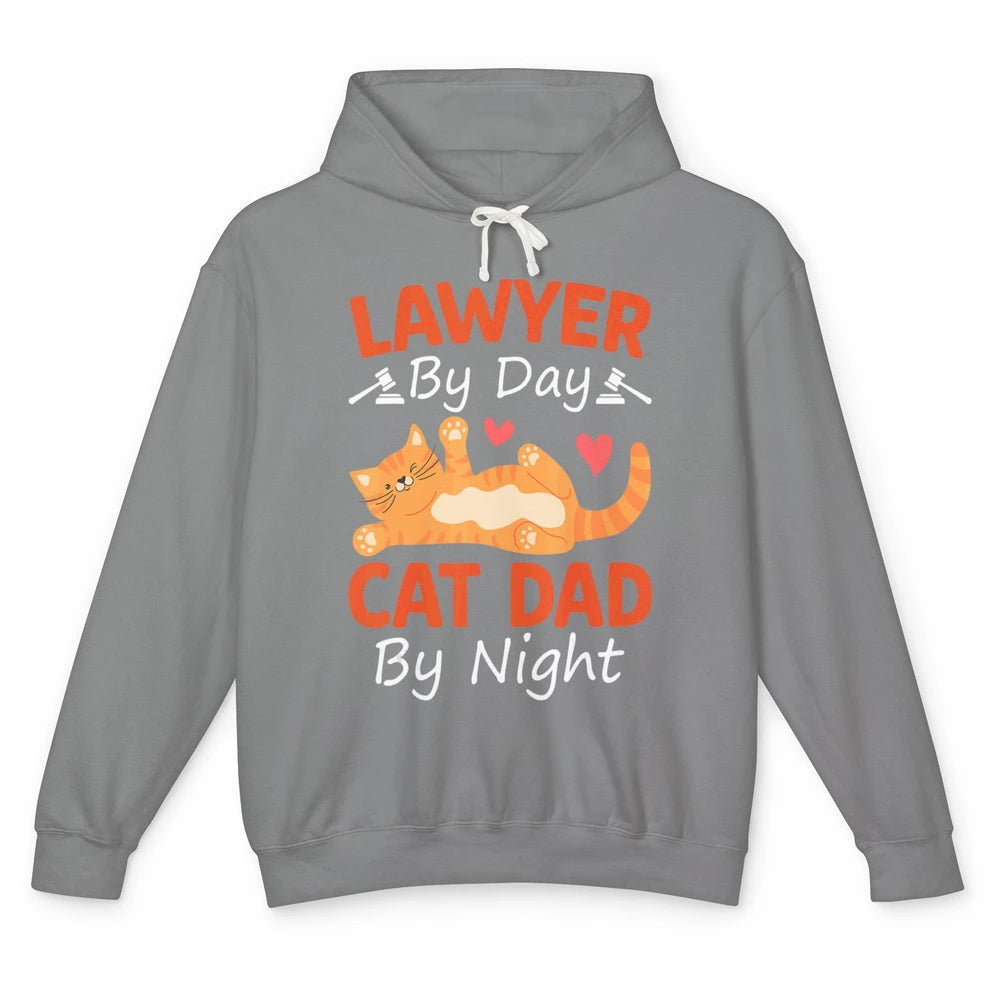 Funny Lawyer By Day Cat Dad By Night Pet Owner Joke Father Unisex Lightweight Hoodie