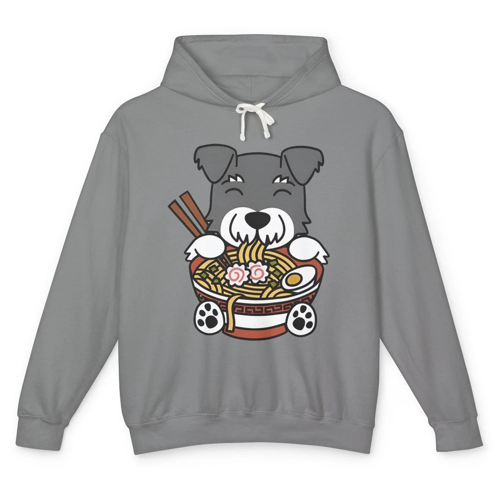 Funny Schnauzer Dog Ramen Noodle Bowl Japanese Kawaii Unisex Lightweight Hoodie