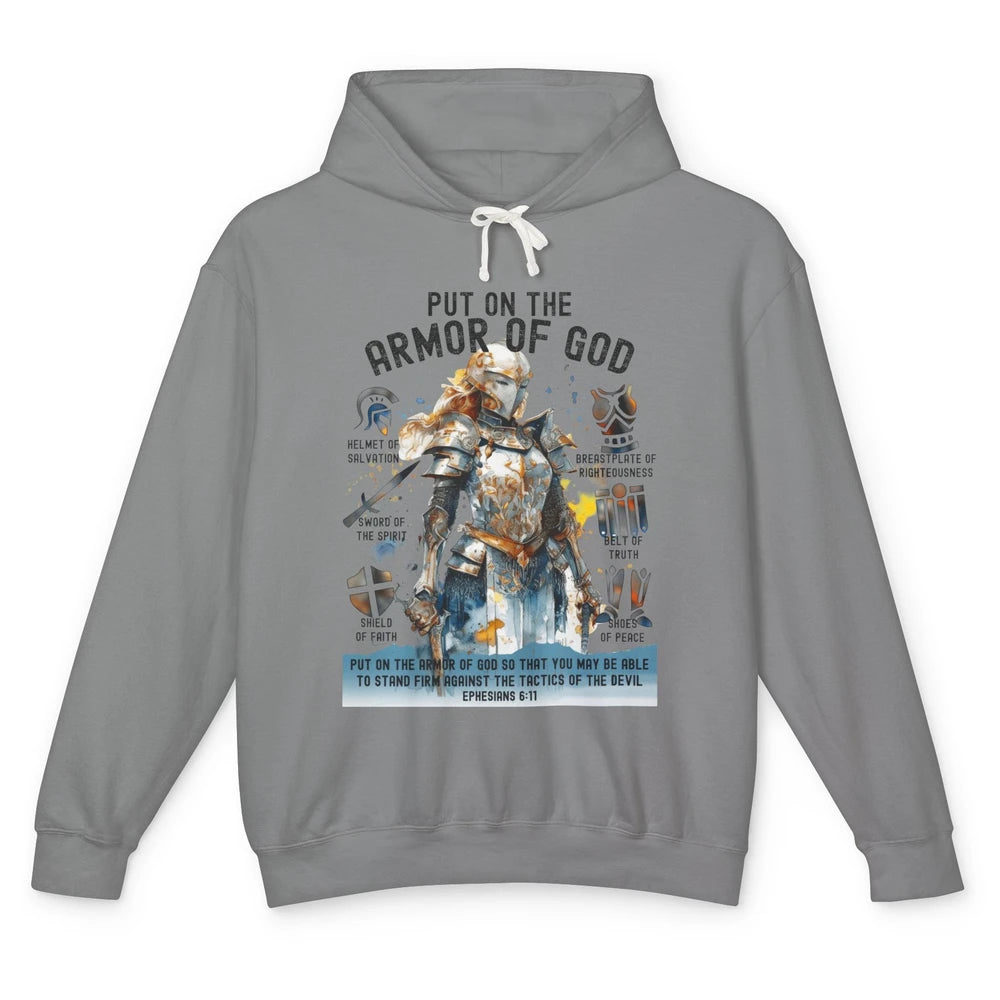 Knight Templar Christian Put On The Armor Of God Religious Unisex Lightweight Hoodie