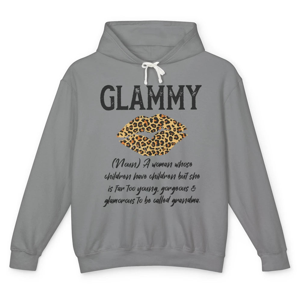 Glammy Lips Leopard Glamma Like a Normal Grandma New Grandma Unisex Lightweight Hoodie