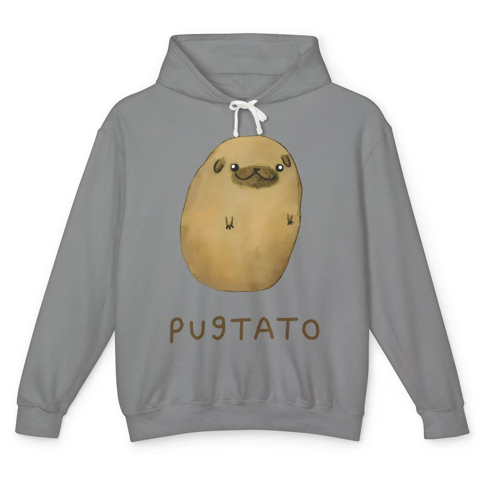 Funny Pug And Potato Pugtato Parody Pug Mom Dog Lady Gift Unisex Lightweight Hoodie