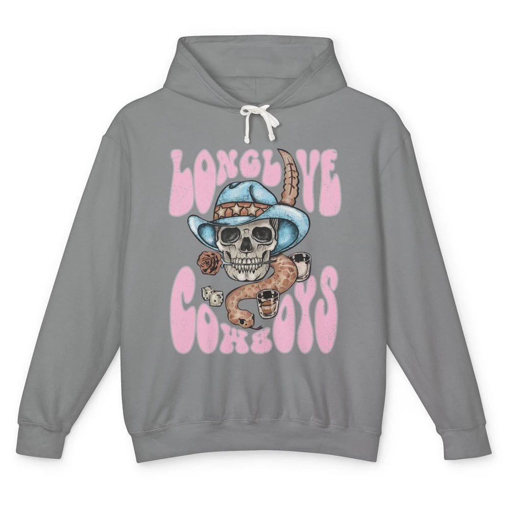 Long Live Snake Cowboy Killers Skull Toxic Flower Retro Unisex Lightweight Hoodie