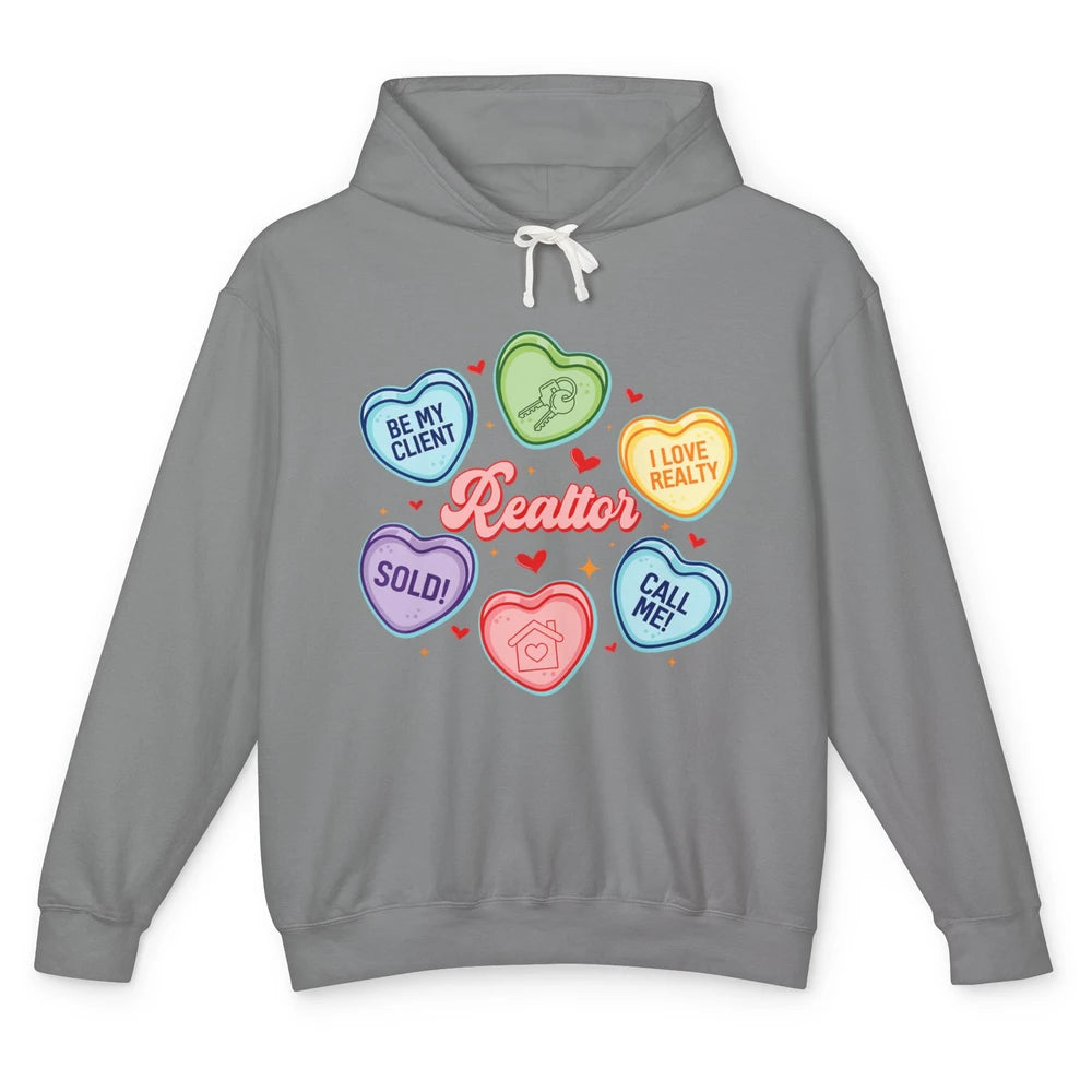 Heart Candy Valentines Day Funny Real Estate Be Mine Realtor Unisex Lightweight Hoodie