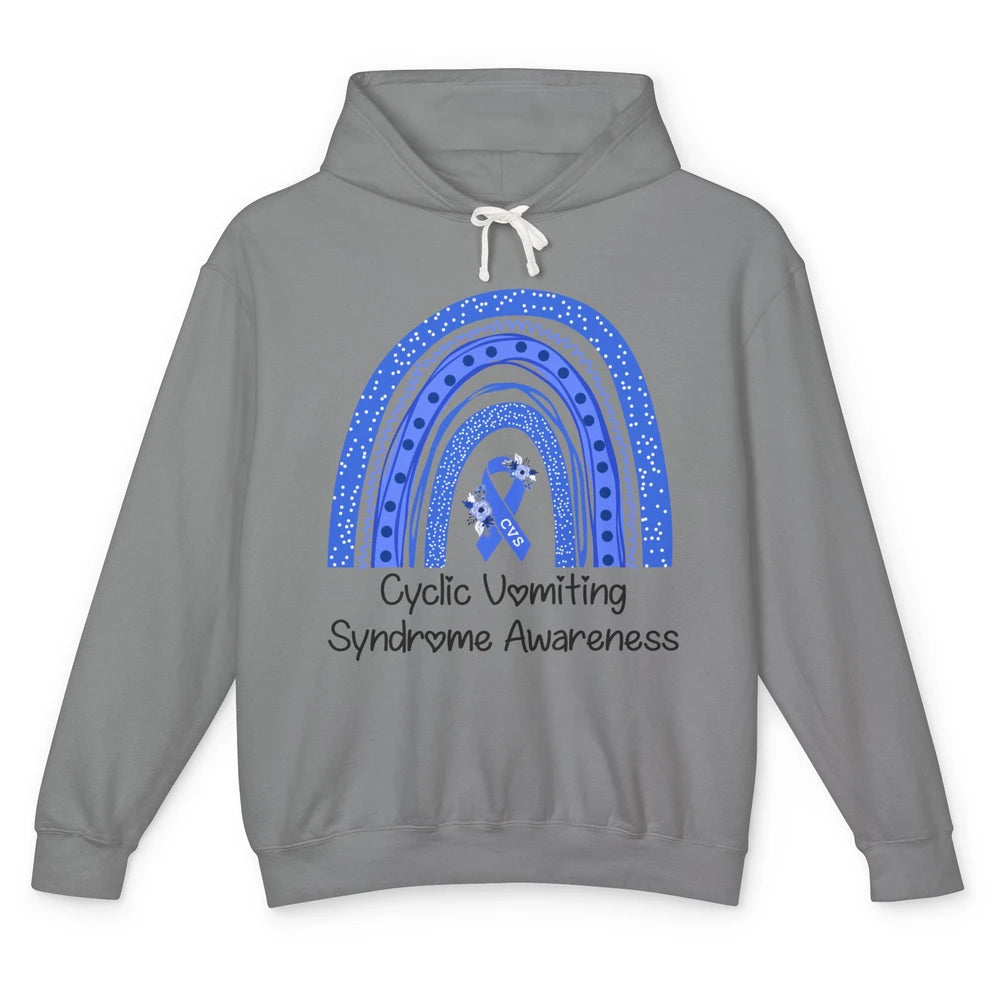 Cyclic Vomiting Syndrome Awareness Blue Ribbon Rainbow Unisex Lightweight Hoodie