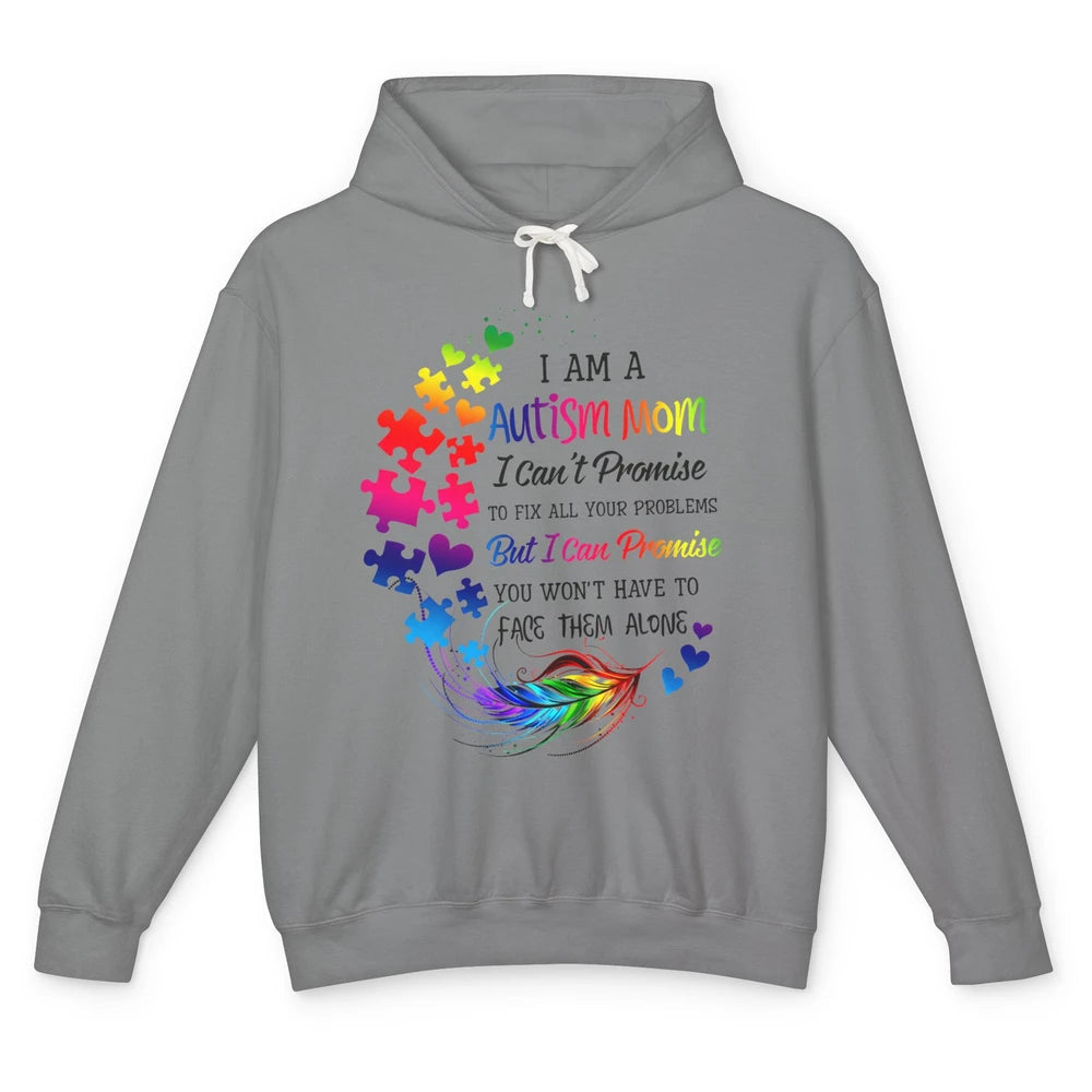 I'm A Autism Mom Support Autism Kids Puzzle Autistic Pride Unisex Lightweight Hoodie