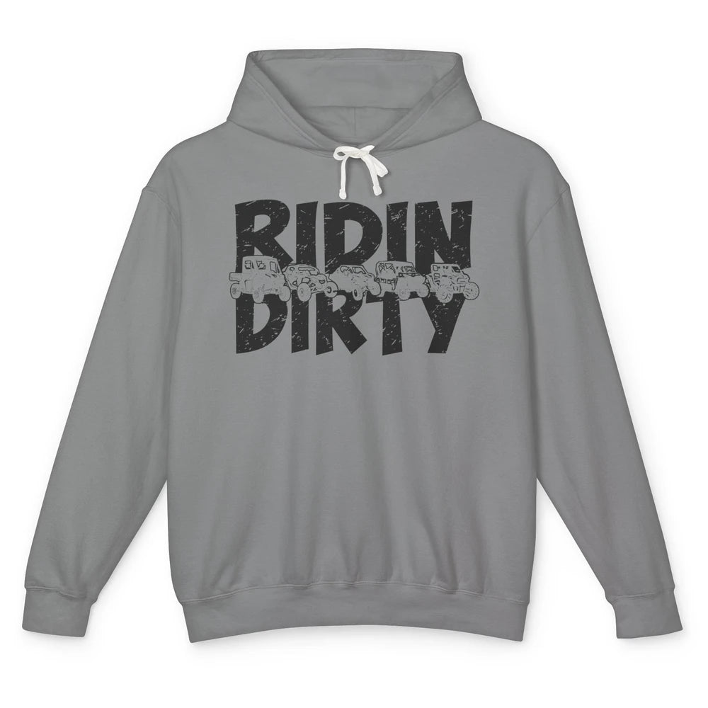 Retro UTV SXS Rider Riding Dirty ATV Offroad Riding SXS Life Unisex Lightweight Hoodie