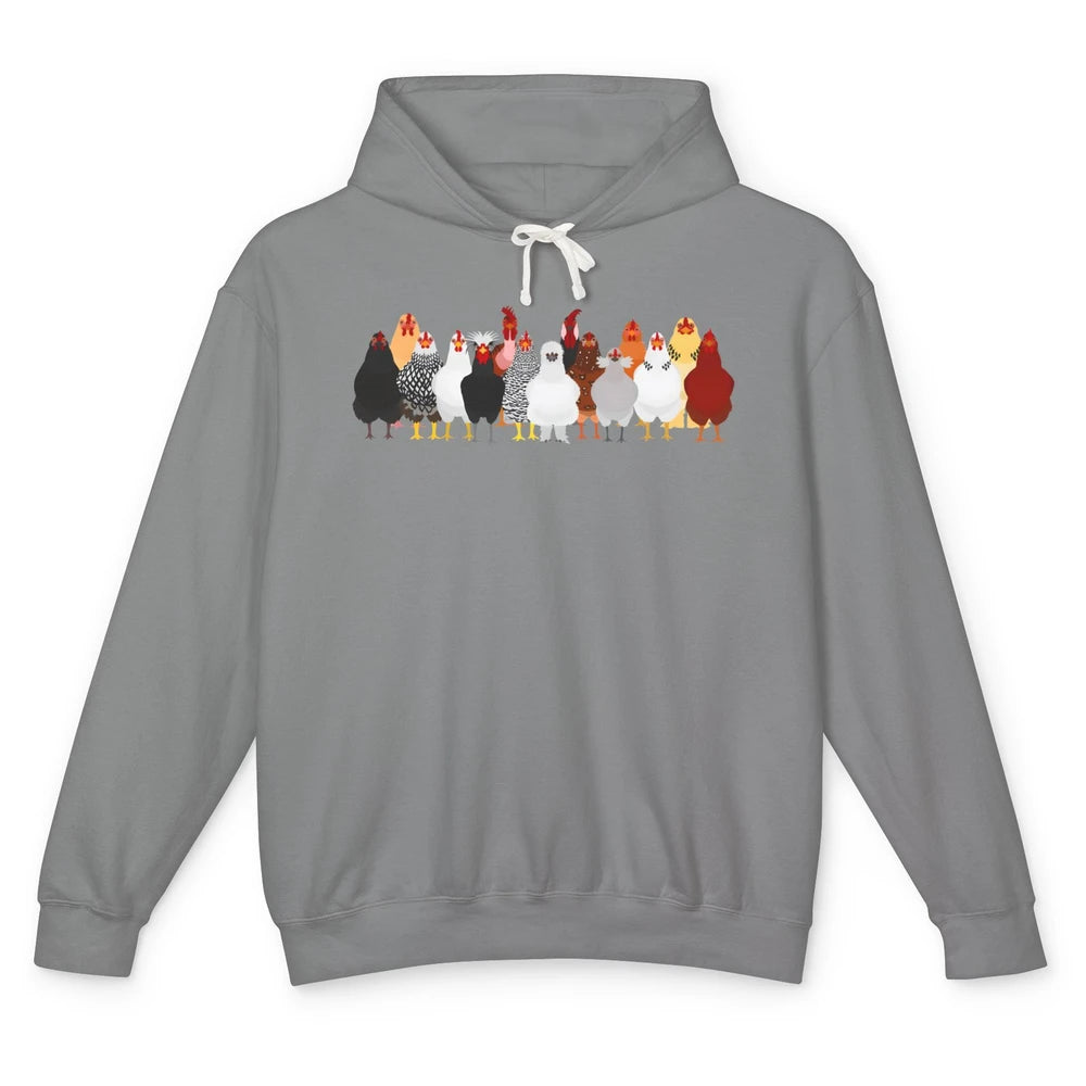 Funny Chicken Farm Animal Chicken Lovers Gift For Farmer Unisex Lightweight Hoodie