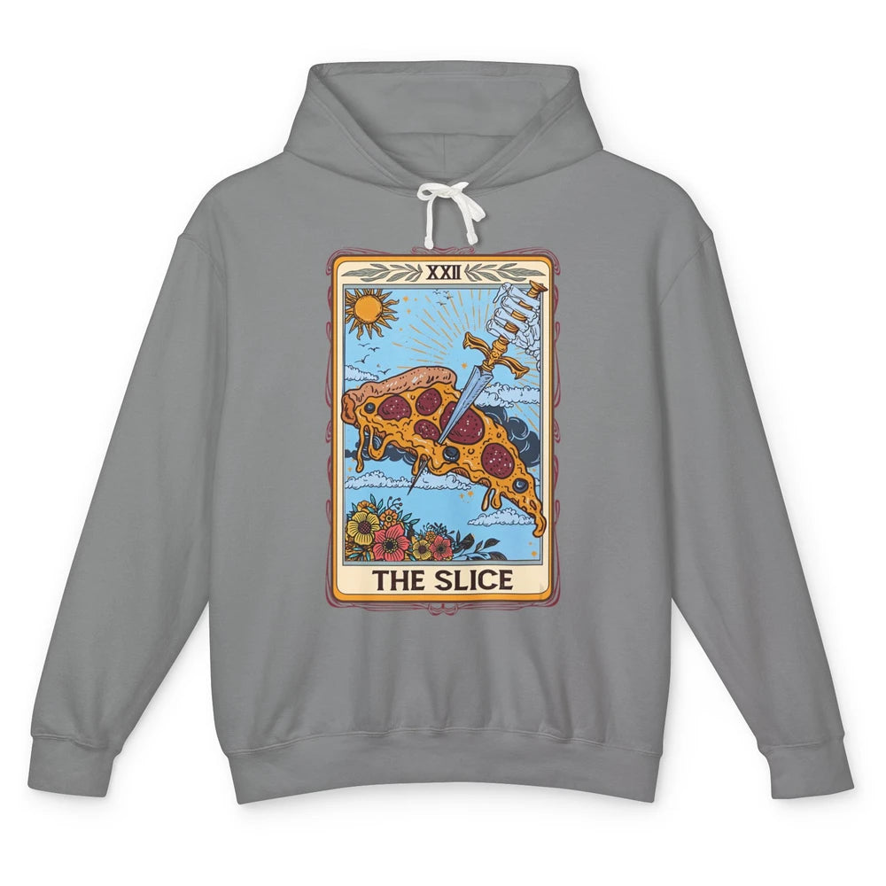 Funny Floral The Slice Tarot Card Pizza Fast Food Vintage Unisex Lightweight Hoodie