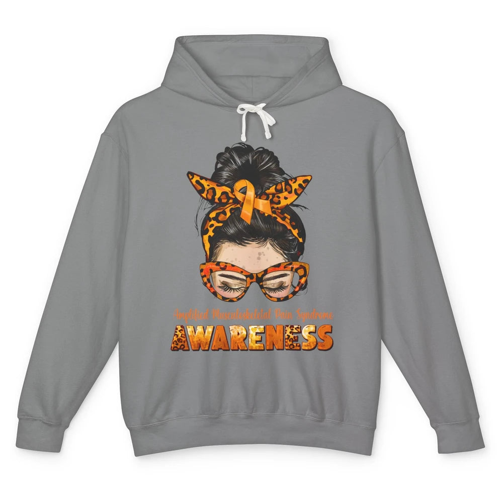 Amplified Musculoskeletal Pain Syndrome Orange Messy Bun Unisex Lightweight Hoodie