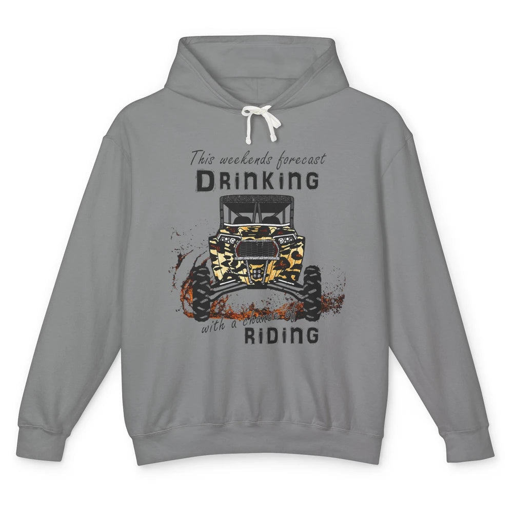 Leopard UTV Weekend Forecast Drinking Offroad Riding SXS Mud Unisex Lightweight Hoodie