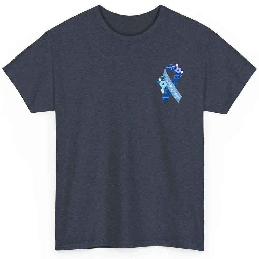 Castleman Disease Awareness Floral Blue Ribbon Rare Disease Classic Unisex T-Shirt