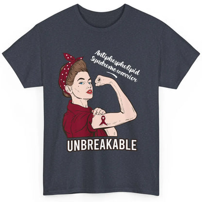 Antiphospholipid Syndrome Ribbon Strong Woman Unbreakable Classic Unisex T-Shirt