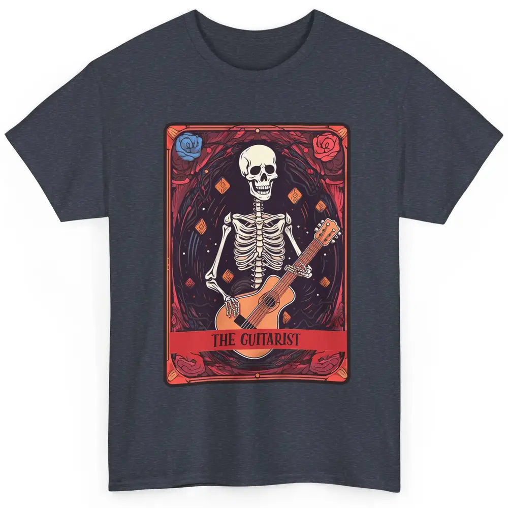 Retro Skeleton Musician The Guitarist Tarot Card Halloween Classic Unisex T-Shirt