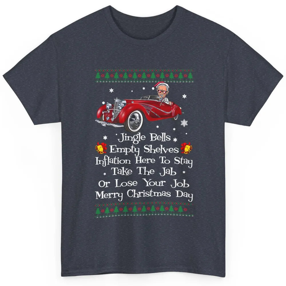 Funny Joe Biden Driving Jingle Bells Santa Christmas Costume Classic Unisex T-Shirt