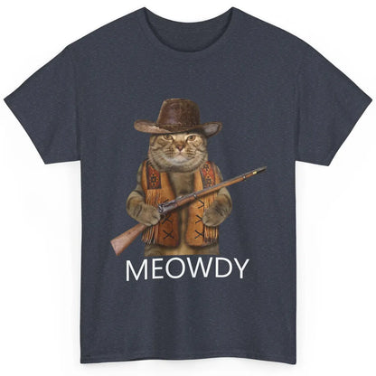 Funny Cat Cowboy Costume Meowdy Western Country Cat Lovers Classic Unisex T-Shirt