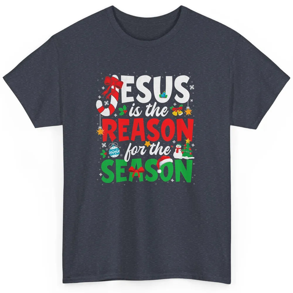 Merry Christmas Jesus The Reason For Season Xmas Candy Tree Classic Unisex T-Shirt