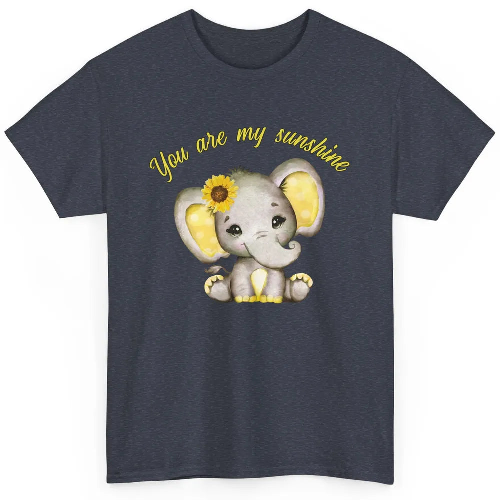 Sunflower Baby Elephant You Are My Sunshine Elephant Mom Classic Unisex T-Shirt