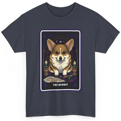 Corgi Witch The Hermit Tarot Card Halloween Corgi Dog Mom Classic Unisex T-Shirt