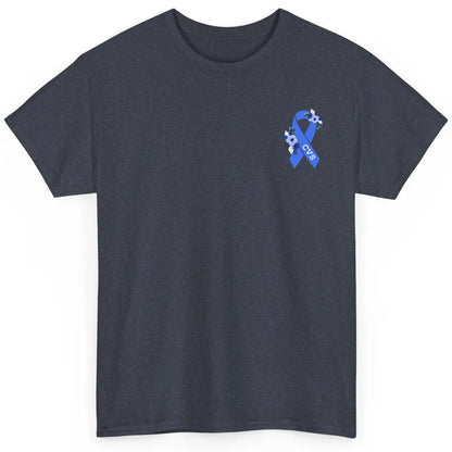 Cyclic Vomiting Syndrome Awareness Floral Blue Ribbon Gift Classic Unisex T-Shirt