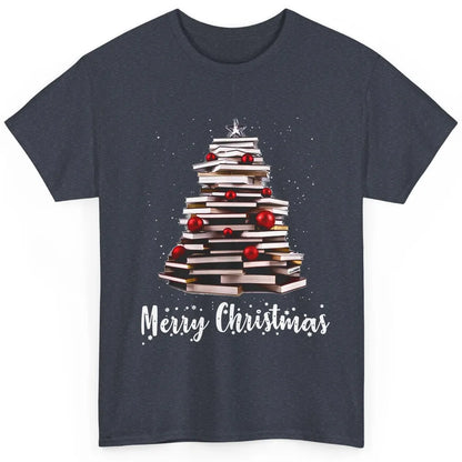 Funny Book Christmas Tree Book Reading Lovers Chritmas Gift Classic Unisex T-Shirt