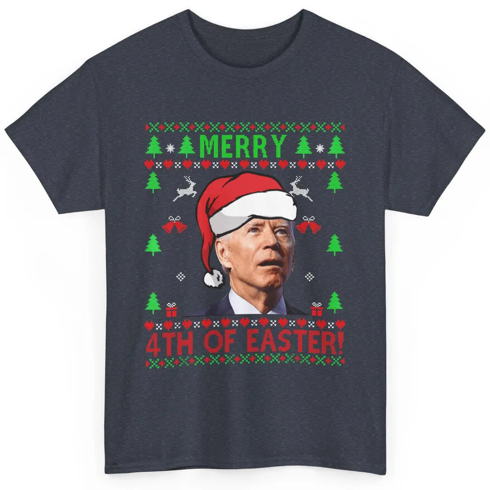 Funny Joe Biden Merry 4th Of Easter Christmas Anti Liberals Classic Unisex T-Shirt