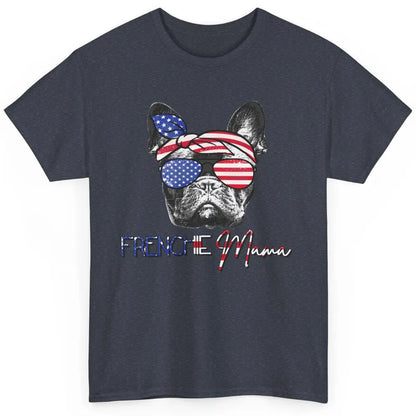 French Bulldog US Flag Glasses July 4th Patriot Frenchie Mom Classic Unisex T-Shirt