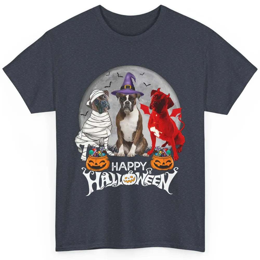 Funny 3 Boxer Mummy Witch Demon Halloween Night Costume Dog Classic Unisex T-Shirt