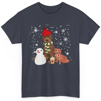 Christmas Goldendoodle Winter Dog Snowman Doodle Xmas Gift Classic Unisex T-Shirt