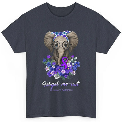 Forget Me Not Elephant Flowers Alzheimer Brain Awareness Classic Unisex T-Shirt