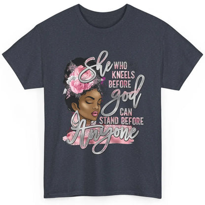 Black Girl She Who Kneels Before God Christian Afro Women Classic Unisex T-Shirt