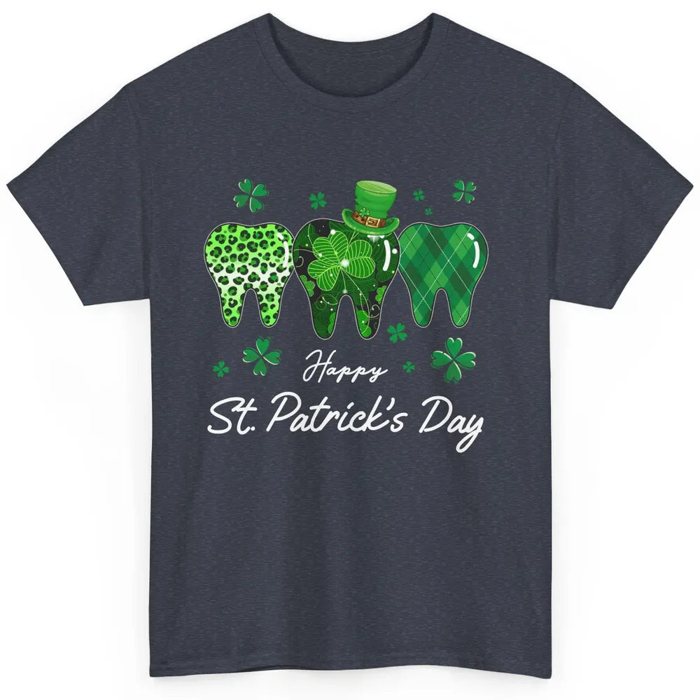 Dental Hygienist Dentist Teeth Lucky Clover St Patricks Day Classic Unisex T-Shirt