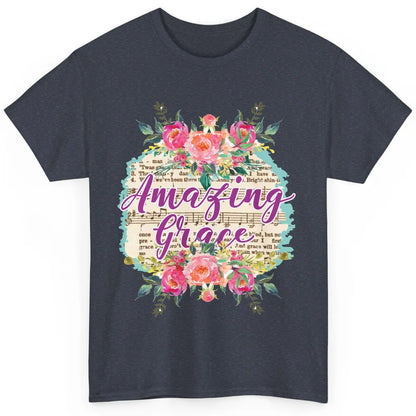 Floral Amazing Grace Jesus Lovers Christian Religious Gift Classic Unisex T-Shirt