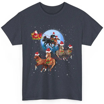 Merry Christmas Horse Drawn Sleigh Riding Santa Claus Xmas Classic Unisex T-Shirt