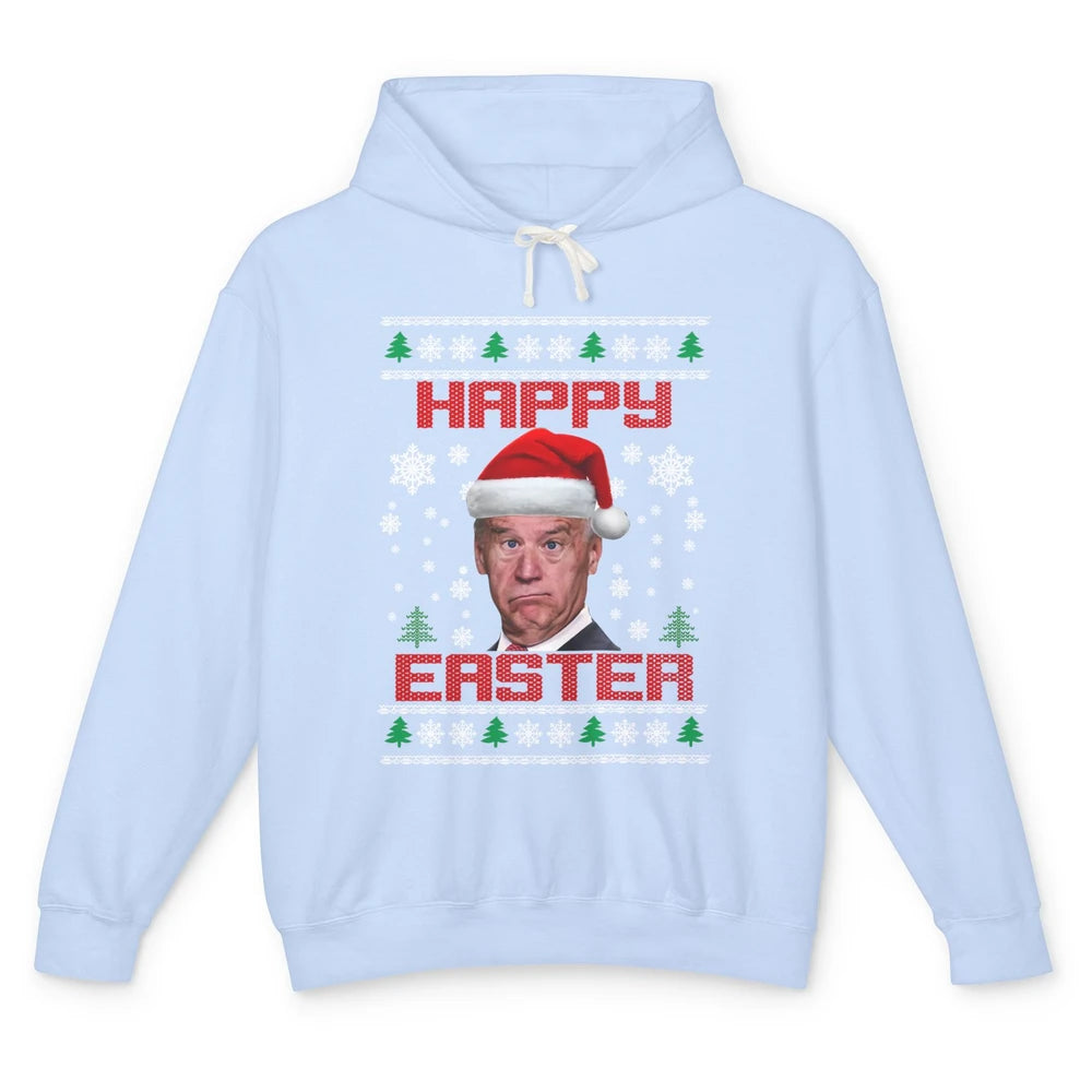 Funny Joe Biden Happy Easter Christmas Anti Joe Liberals Unisex Lightweight Hoodie