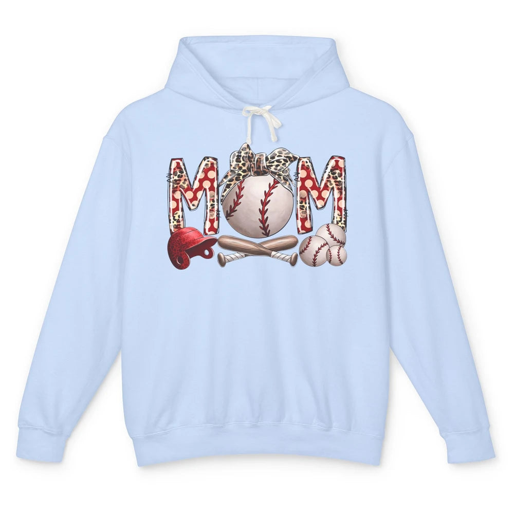 Baseball Mom Leopard Bandana Mom Love Baseball Mother's Day Unisex Lightweight Hoodie