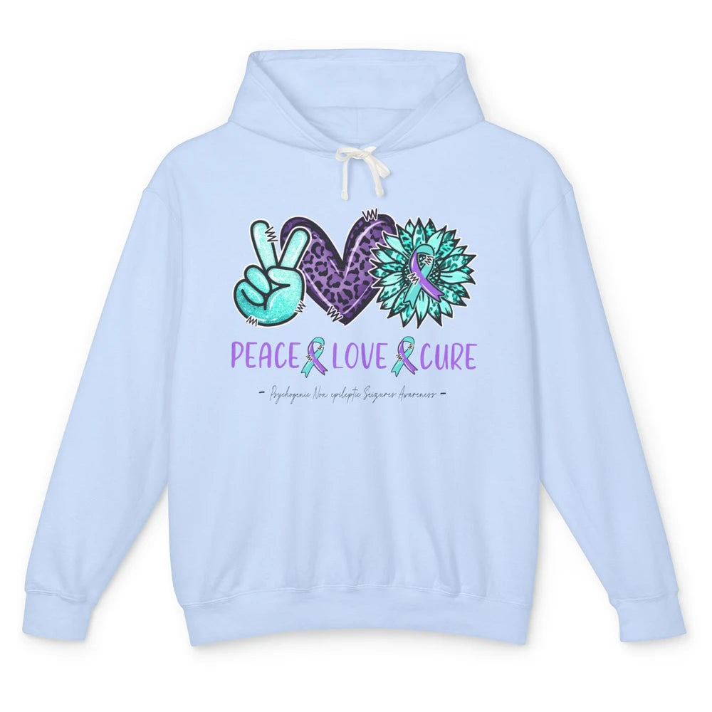 PNES Awareness Ribbon Peace Love Cure Leopard Sunflower Unisex Lightweight Hoodie