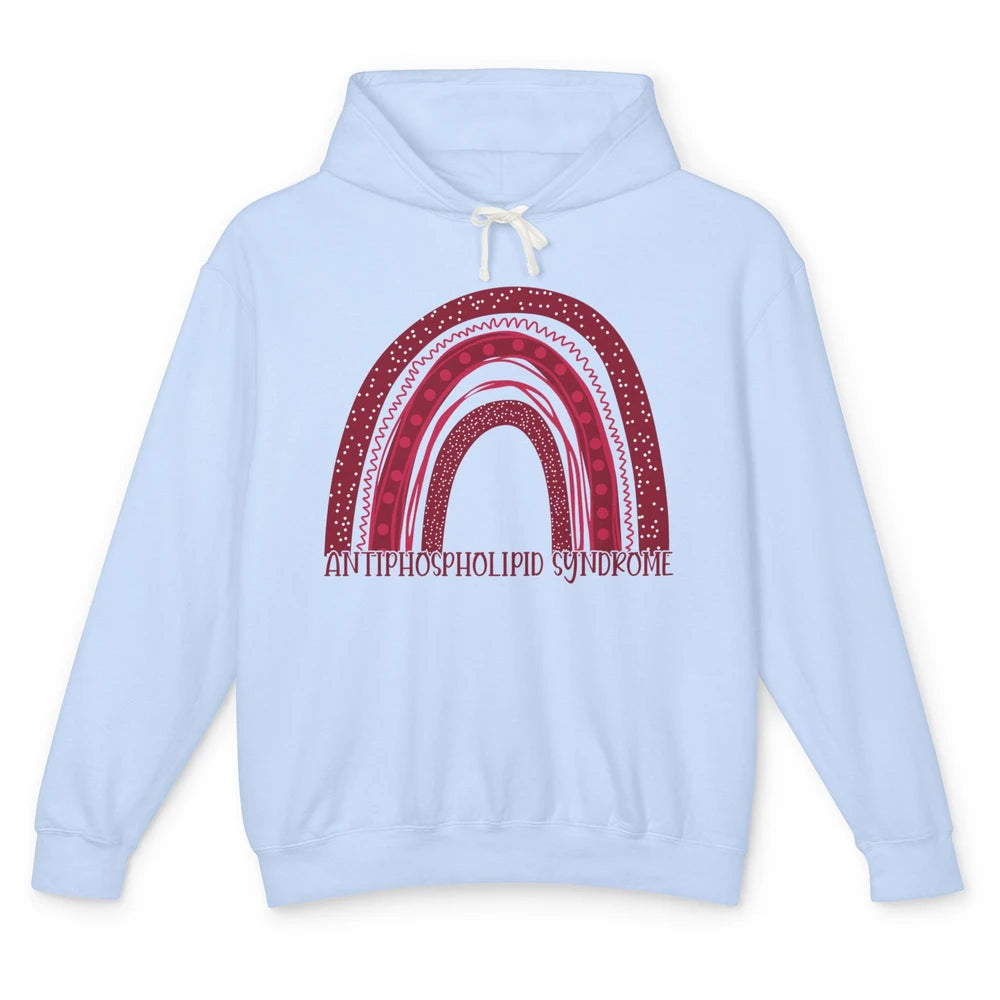 Antiphospholipid Syndrome Awareness APS Burgundy Rainbow Unisex Lightweight Hoodie