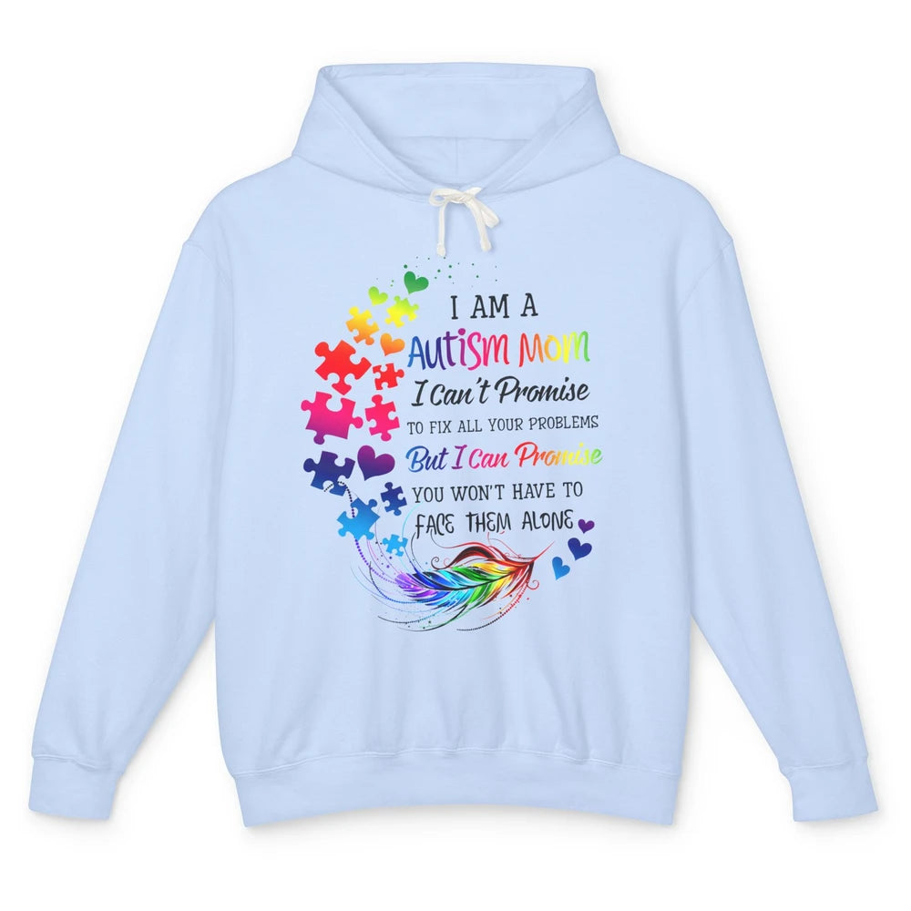 I'm A Autism Mom Support Autism Kids Puzzle Autistic Pride Unisex Lightweight Hoodie