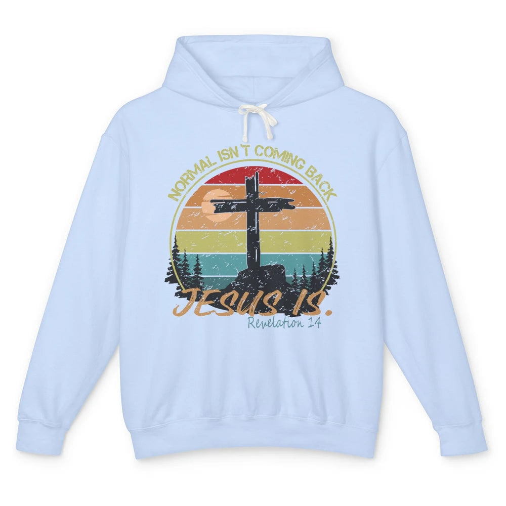 Vintage Normal Isn't Coming Back Jesus is Christian Western Unisex Lightweight Hoodie