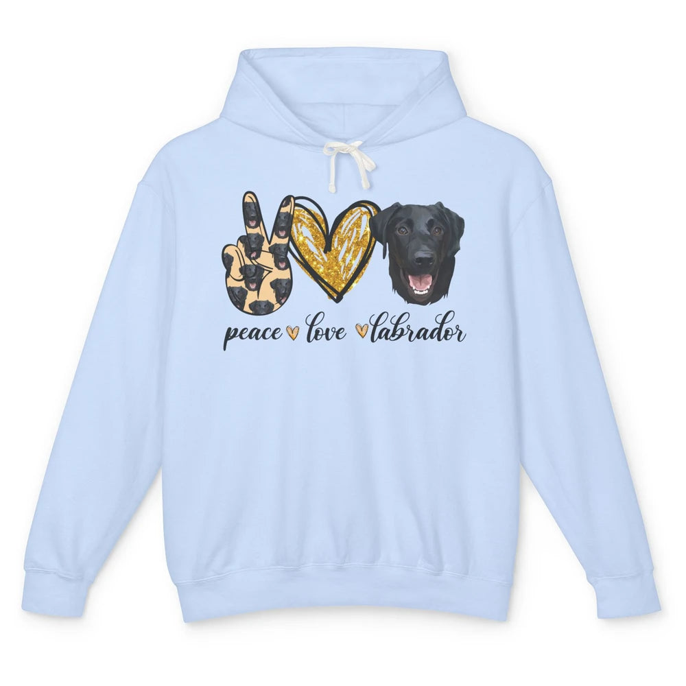 Peace Love Labrador Dog Black Labrador Retriever Dad Mom Unisex Lightweight Hoodie