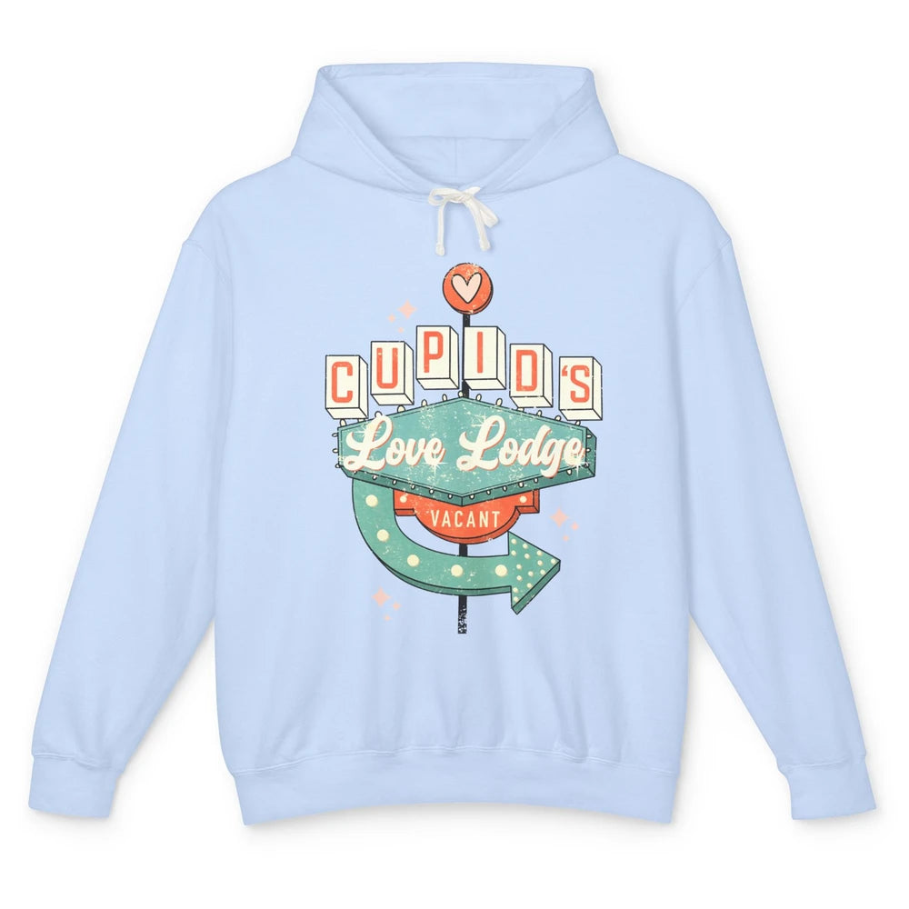 Retro Valentines Cupid's Love Lodges Funny Couples Valentine Unisex Lightweight Hoodie