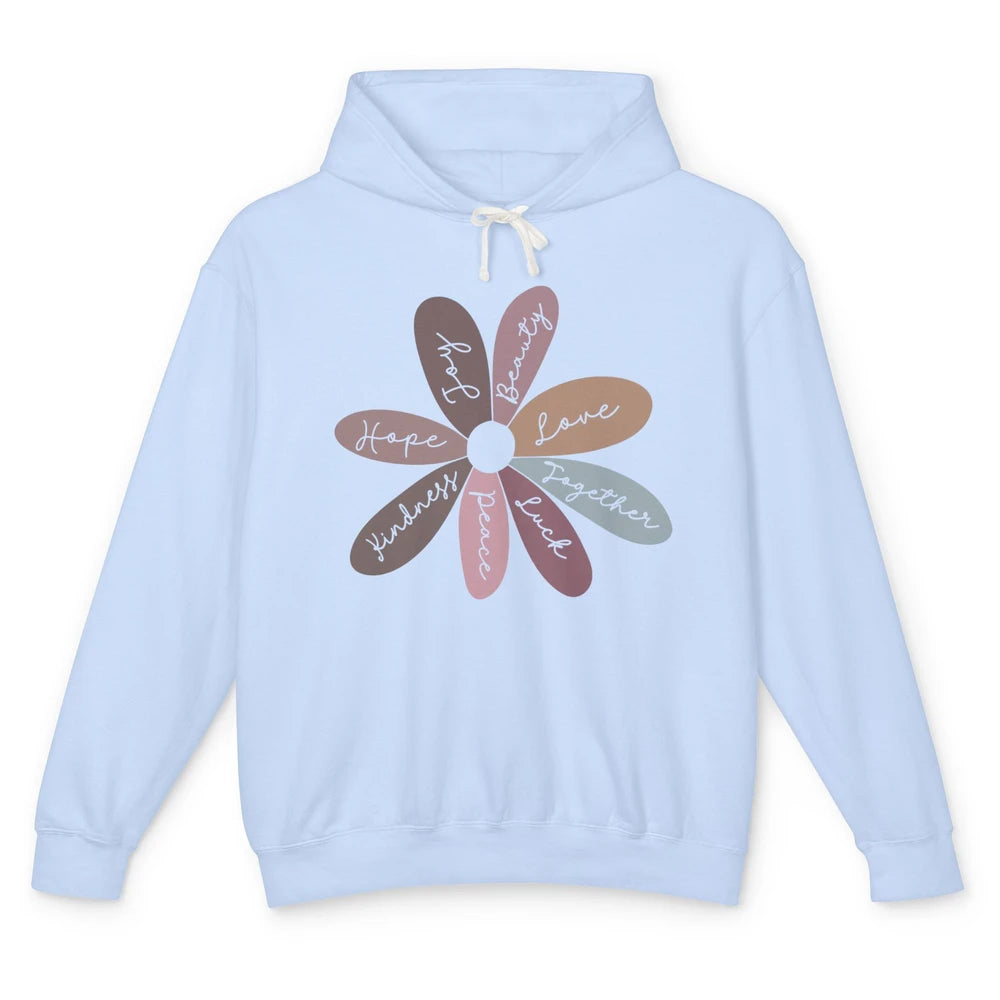 Retro Christian Daisy Flower Bible Verse Faith Inspirational Unisex Lightweight Hoodie