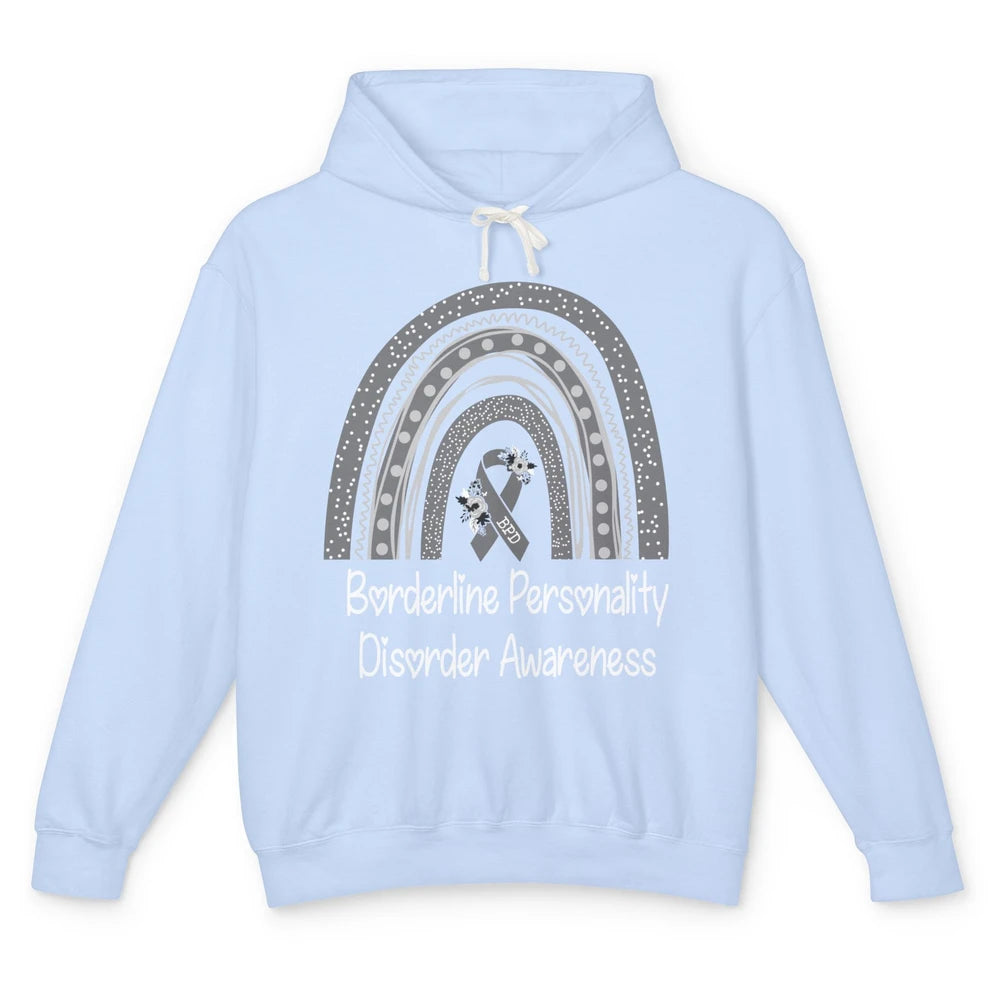 Borderline Personality Disorder Awareness BPD Gray Rainbow Unisex Lightweight Hoodie