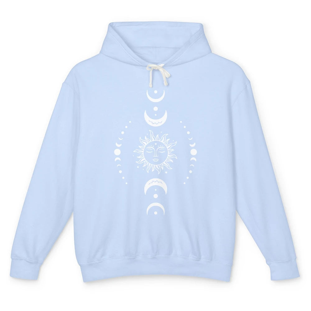 Sun Moon Mystical Celestial Gothic Boho Vintage Bohemian Unisex Lightweight Hoodie